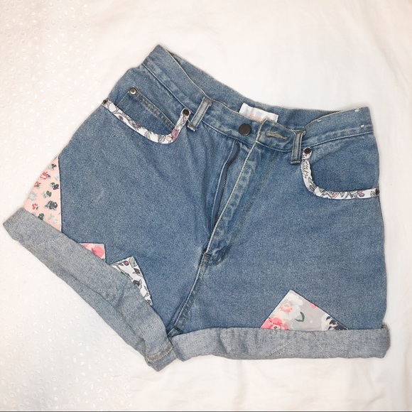 VINTAGE Patchwork Mom Jean Short - Picture 1 of 7